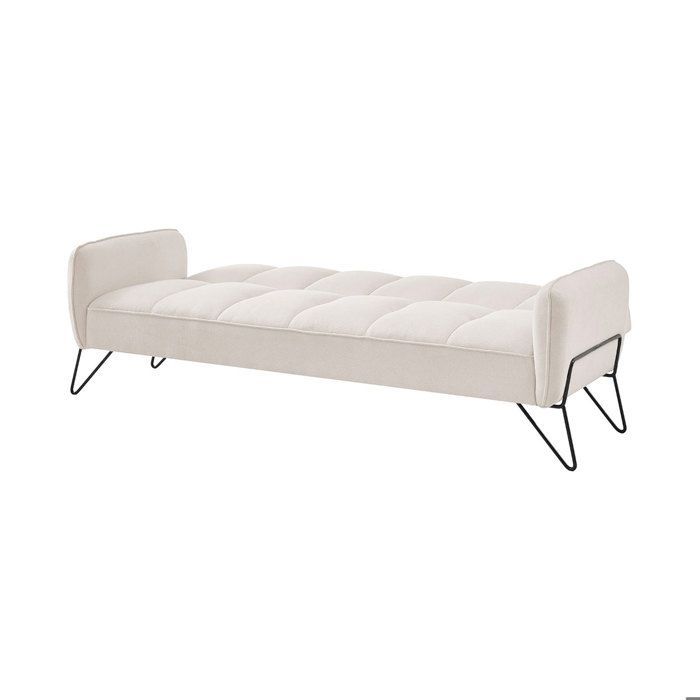 Banquette 3 places clic-clac en microfibre beige - VINTEX