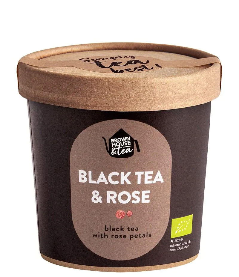 Brown House & Tea Black Tea & Rose Czarna herbata z płatkami rózy bio 50 g