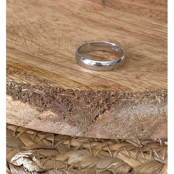 Fede nuziale liscia in argento sterling 925 rodiato per uomo/donna - BIJOUXIA - Gioielli - Unisex