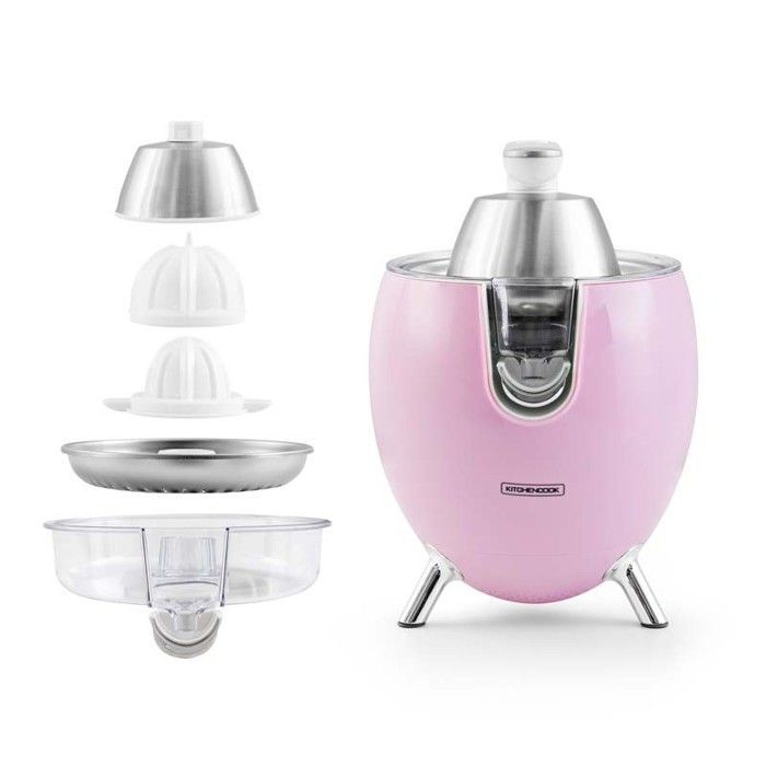 Kitchencook - Elektrische citruspers van 550 ml - 2 perskegels - Scharnierende arm - Schenktuit - Roestvrijstalen filter