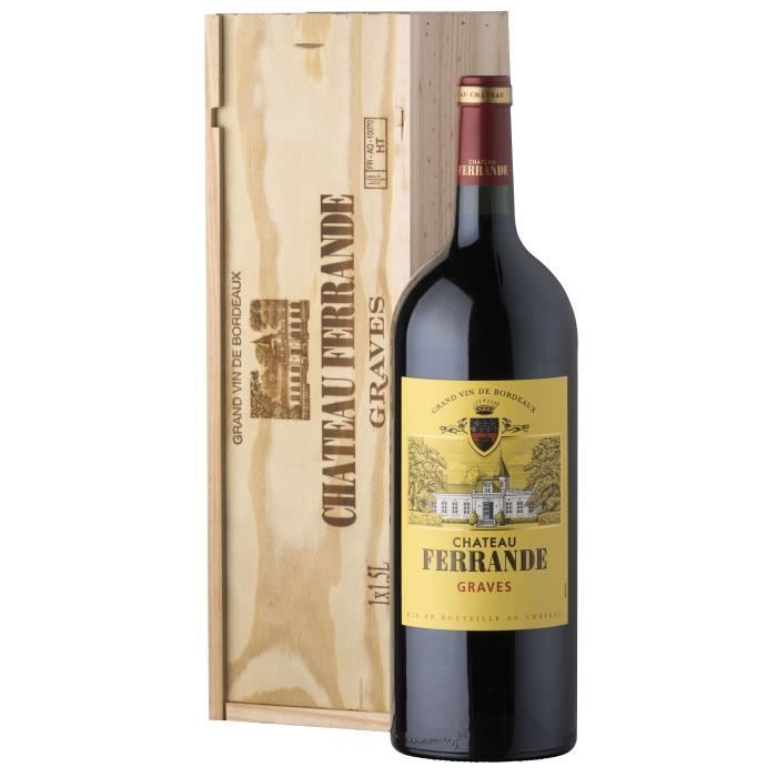 Magnum Gift Box in Wooden Crate - Château Ferrande 2019 Graves - Bordeaux Red Wine