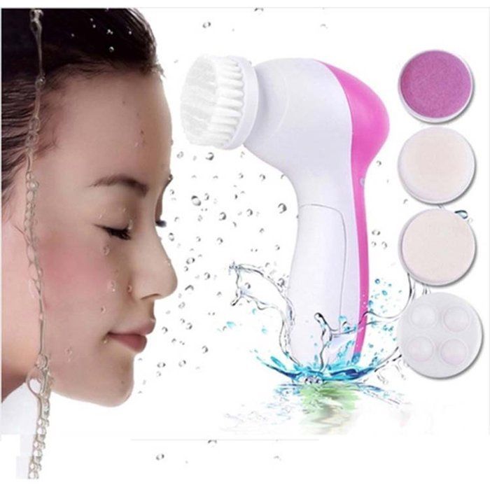 5-in-1 Electric Facial Cleansing Brush, Waterproof Electric Beauty Brush, Facial Cleansing Tool, Suitable for All