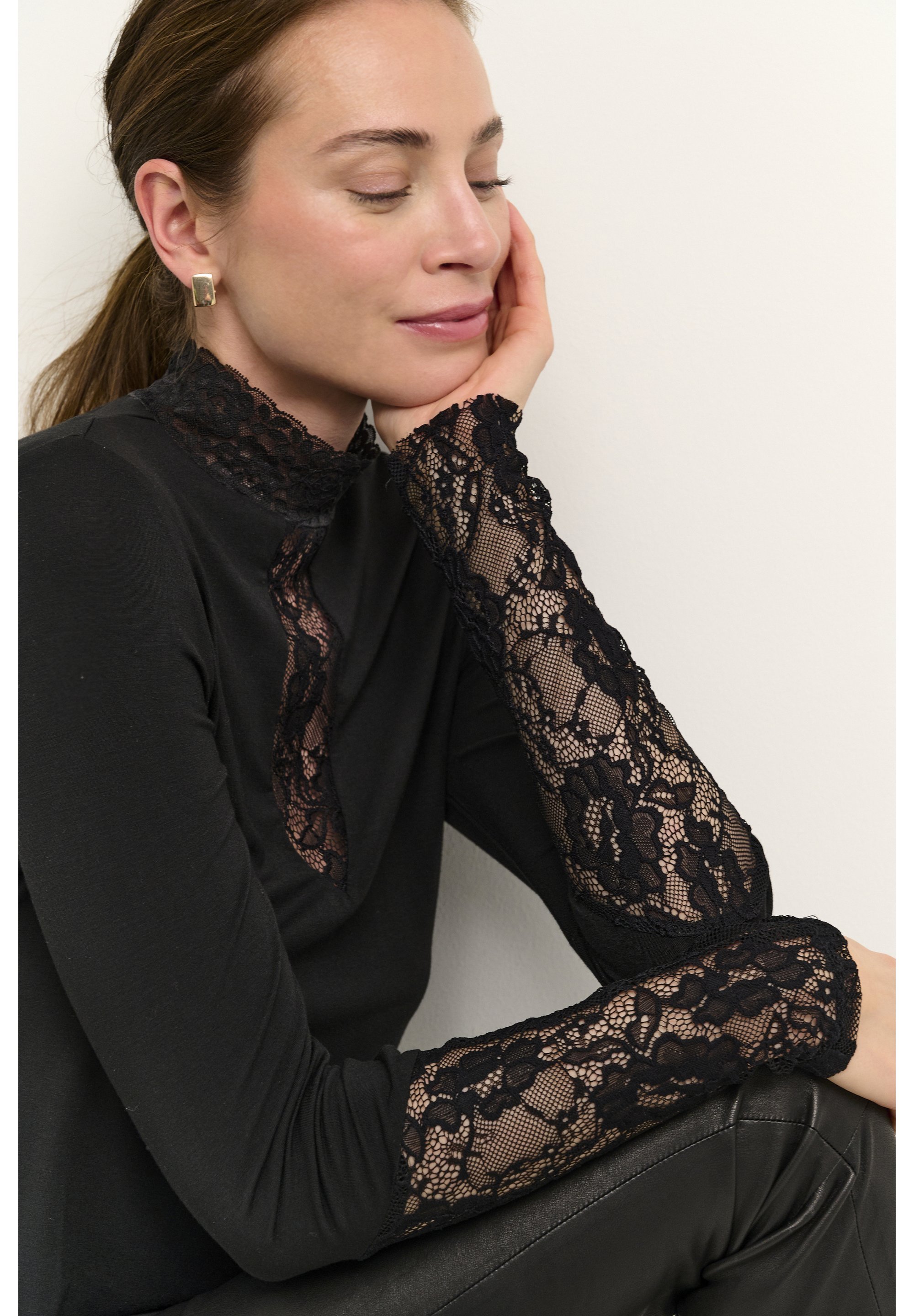 Culture BLOUSE - Top met lange mouwen - zwart