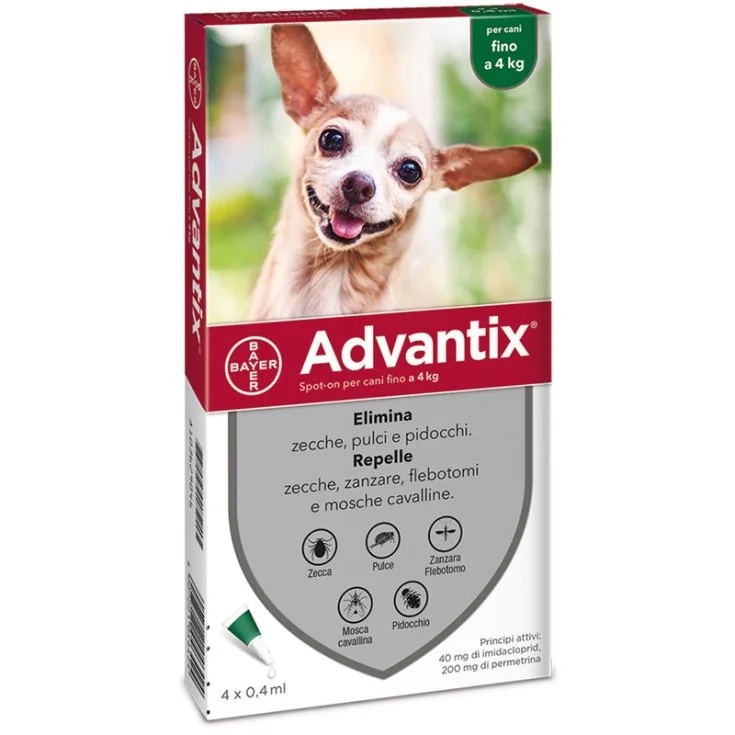 ADVANTIX Advantix Spoton 4 pipetas verdes 0,4 kg