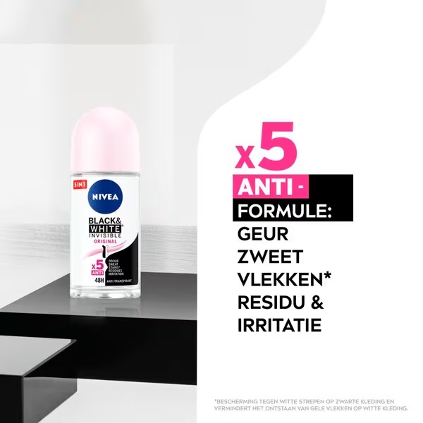 NIVEA Black & White Invisible Original antiperspiranta rullītis 50 ml