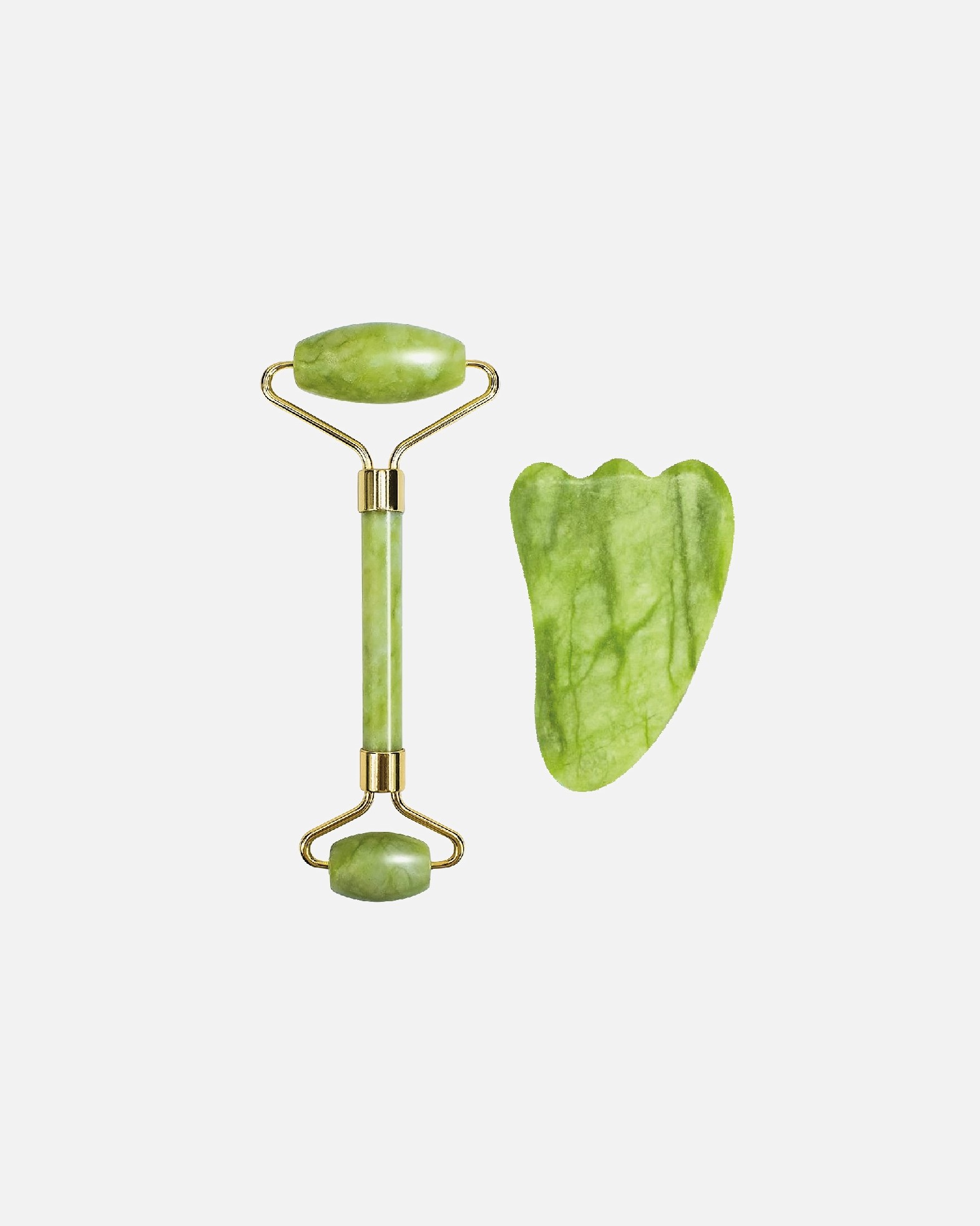 UNIQ sejas masieris nefrīta rullītis + gua sha akmens - dārzeņu
