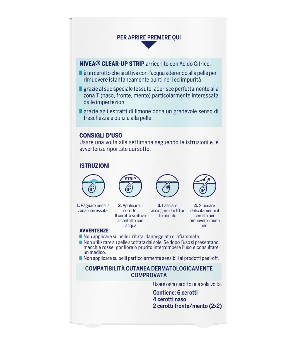 NIVEA Clear-Up Strip T-zone patches, 6 stuks, voor het verwijderen van mee-eters.