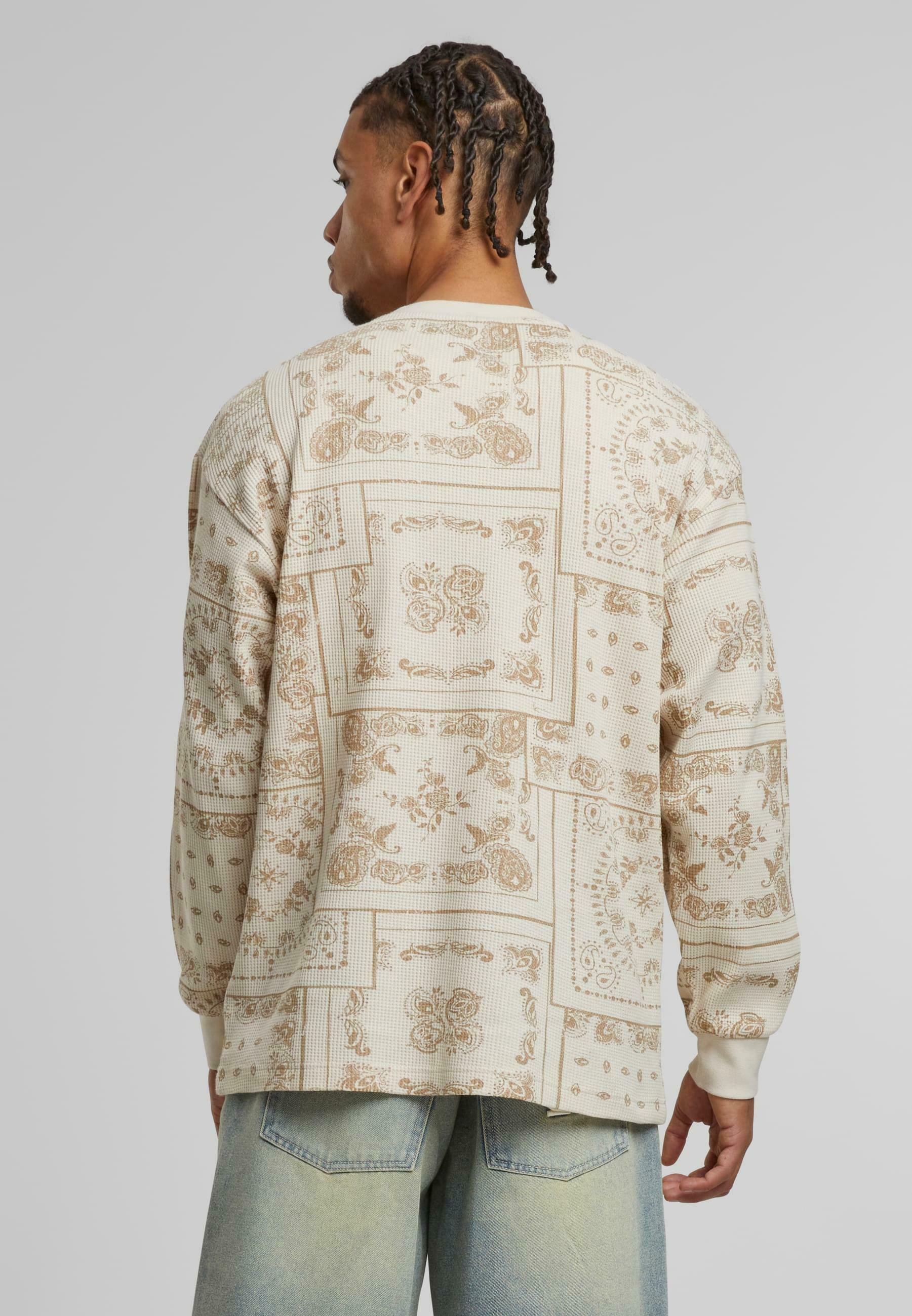 T-shirt à manches longues Karl Kani SIGNATURE PAISLEY WAFFLE - marron