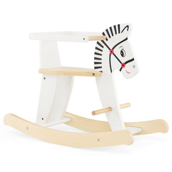 Schommelspeelgoed - HELLOSHOP26 - Houten schommelpaard voor kinderen om te versieren - Wit - Massief hout/MDF - Veiligheid