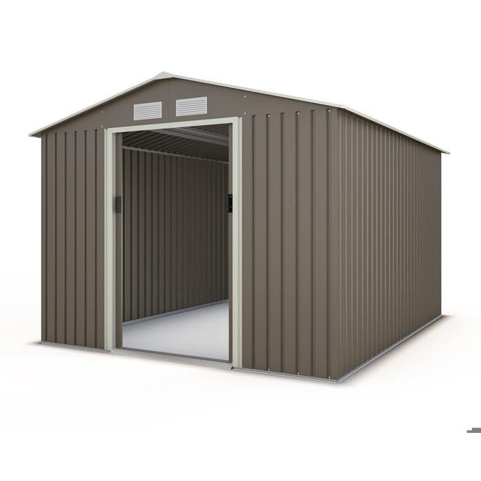 Casinha de jardim metálica de 7,30 m² + kit de ancoragem