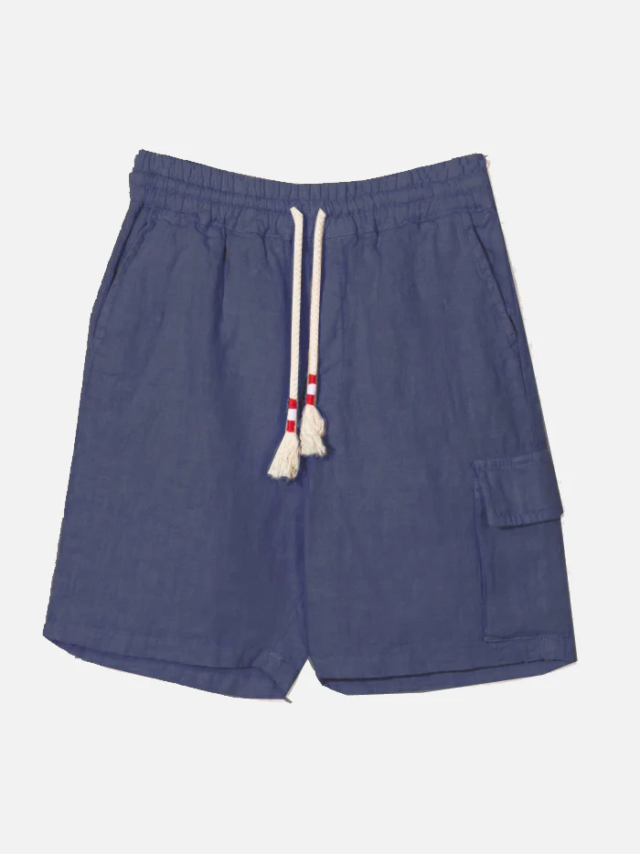 Bermudas de lino azul