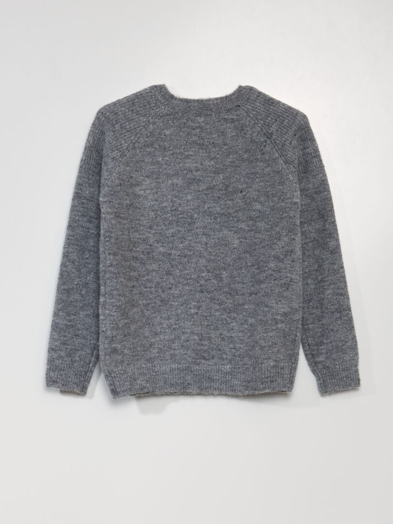 Sweter dzianinowy - SZARY