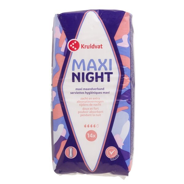 Hygienické vložky Kruidvat Maxi Night<br>14 kusov