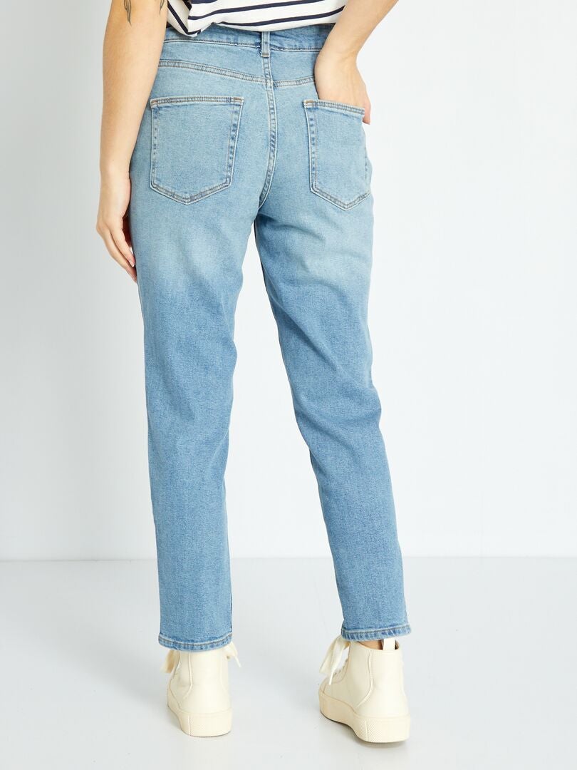 Vaqueros estilo mom de talle muy alto - L32 - azul