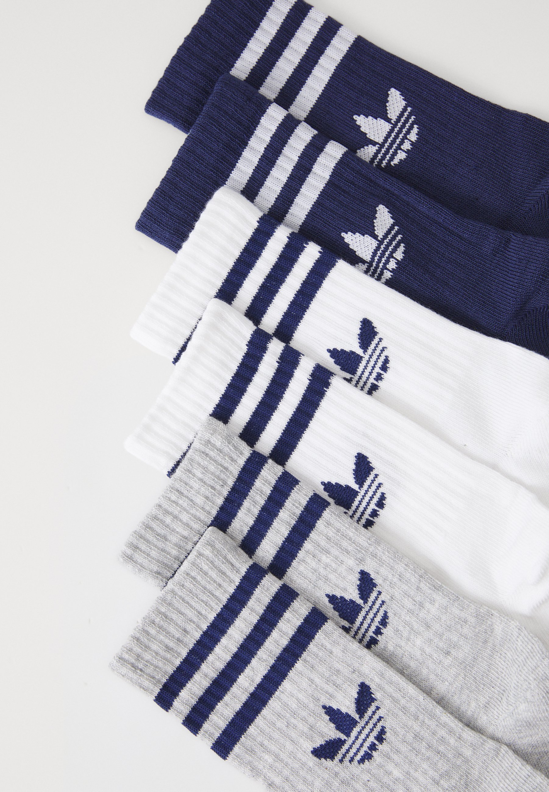 adidas Originals CREW UNISEX 6-PACK - Sokken - wit/lichtgrijs gemêleerd/donkerblauw