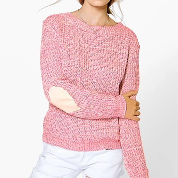 Jersey de diseño para mujer, cuello XXS, blanco/rosa