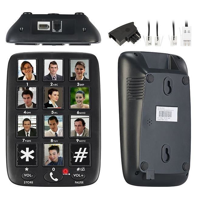 Téléphone fixe senior avec numérotation rapide et mains libres XLF-30 - SimValley - Noir