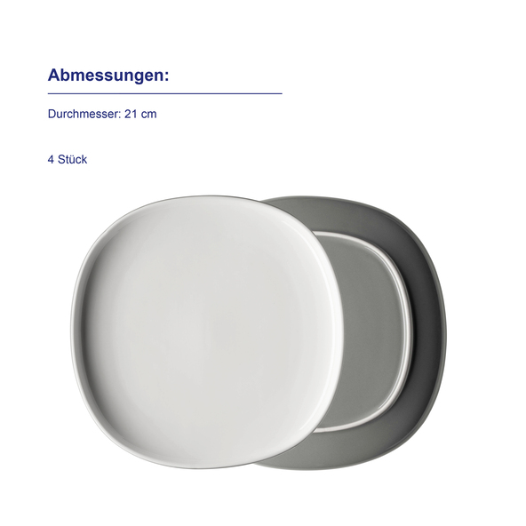 Isora combinatieservies, grijs/wit, 16-delig.