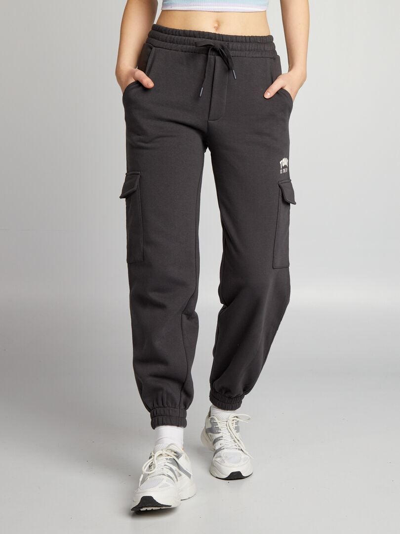 Bedrukte joggingbroek - ZWART
