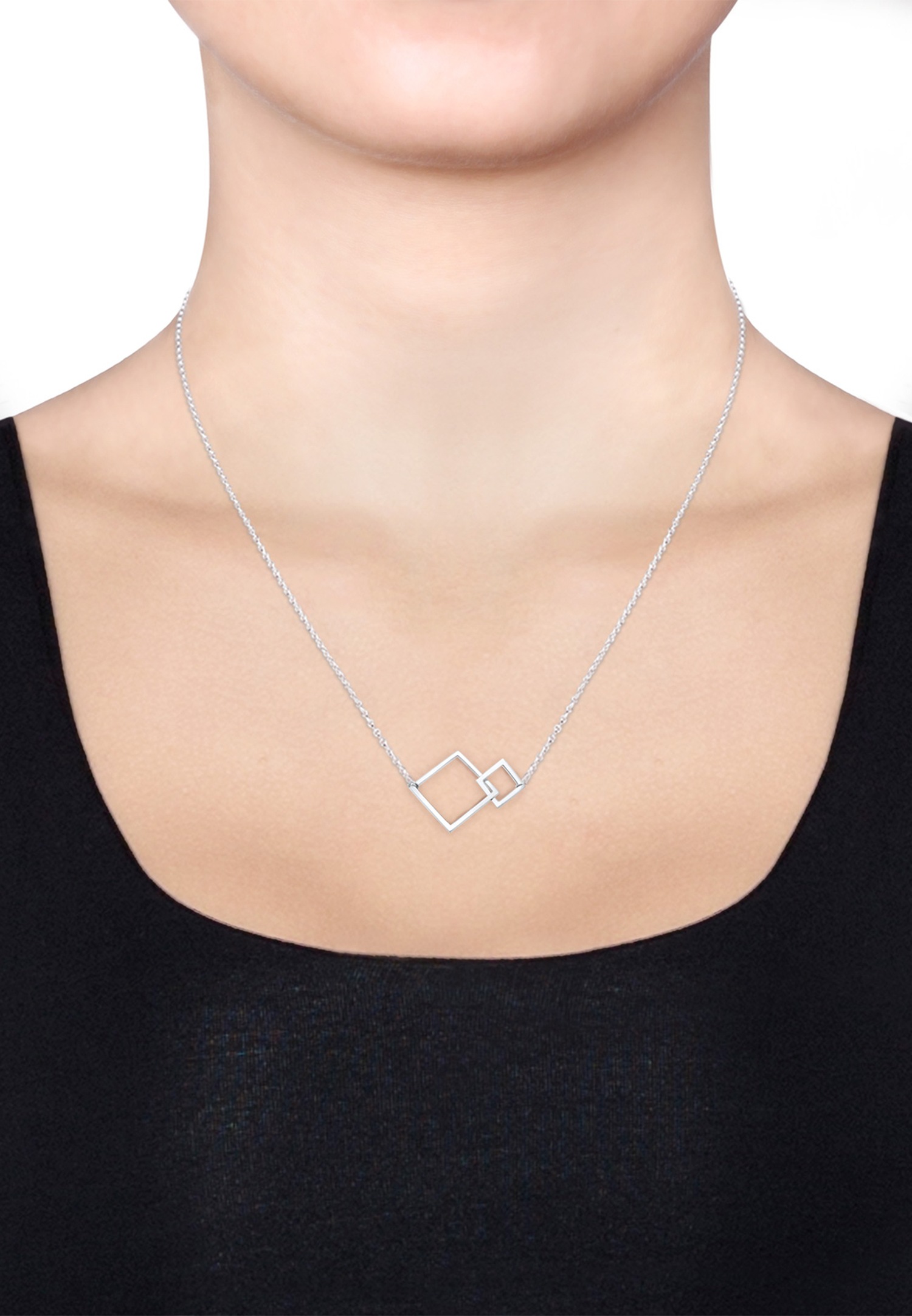 Elli Femme Quadrilatère Connecté Géo Carré - (925/1000) Argent