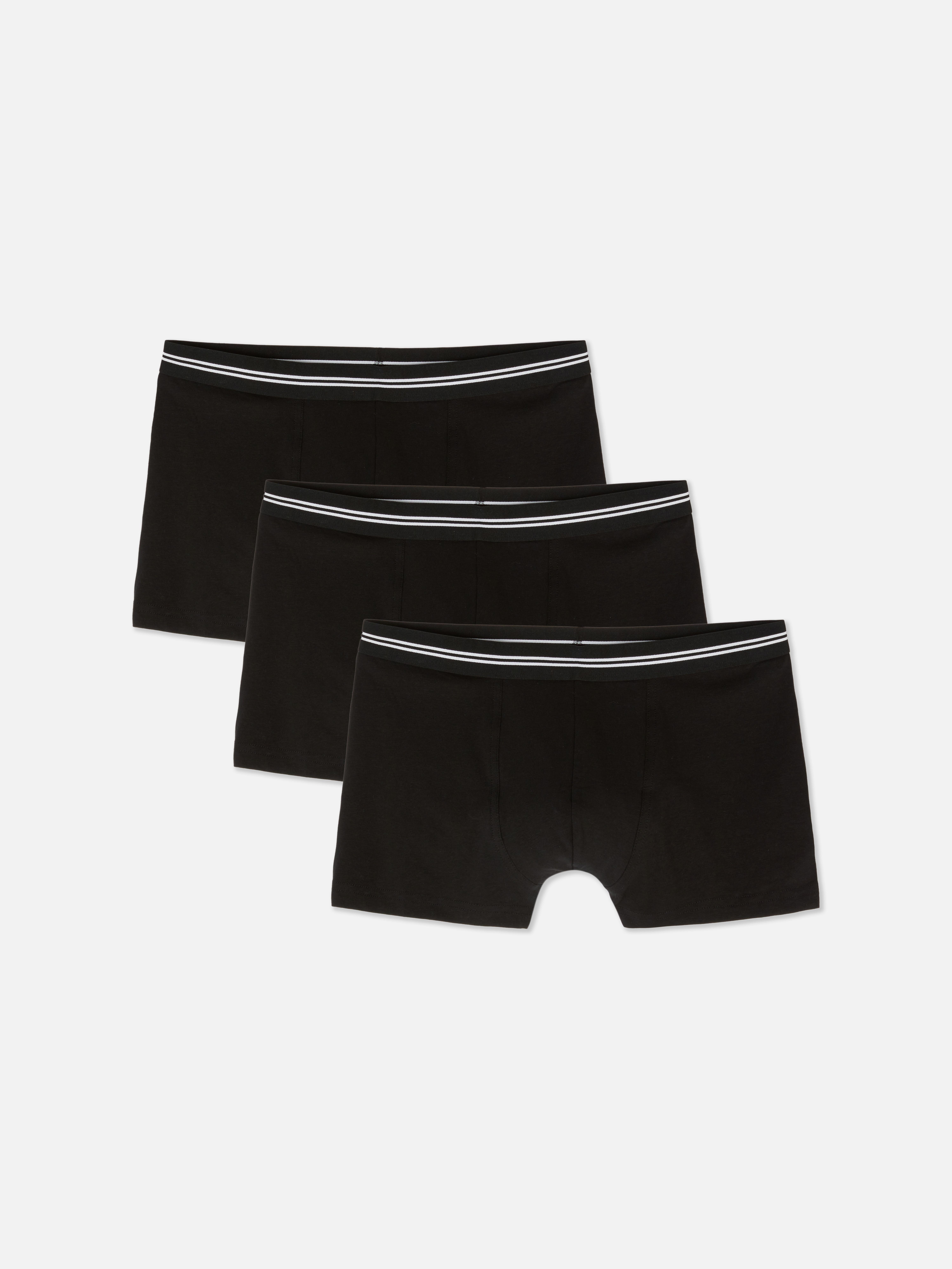 Essential Boxer Shorts, 3er-Set Drei Boxershorts aus Stretch-Baumwolle mit kontrastierenden Bündchen