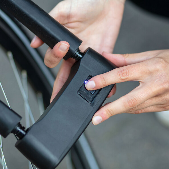 Bicycle U-lock with fingerprint opener