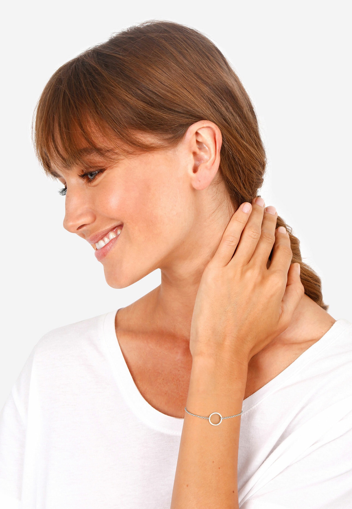 Elli pour dames Cercle de base Look Geo en 925/1000 argent massif