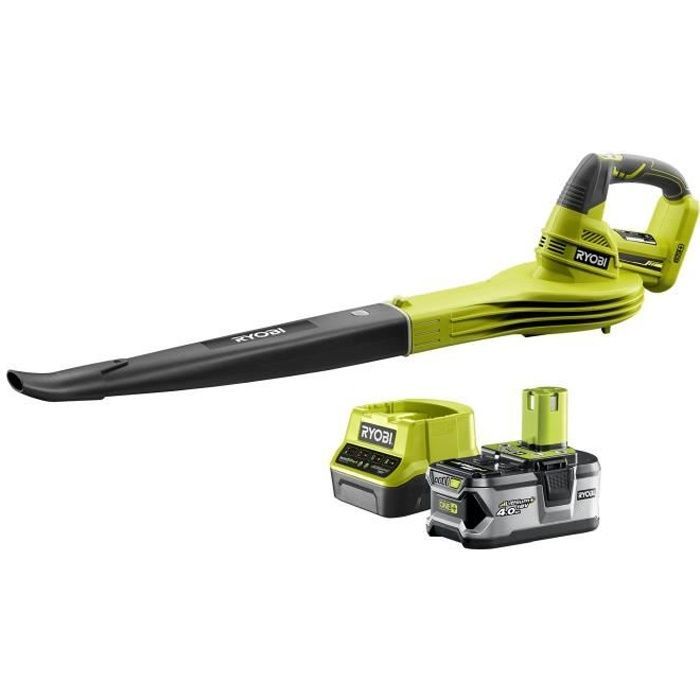 RYOBI - 18V ONE+ Bladblazer - Maximale blaassnelheid 245 km/u - 2,6 m³/min - 1 x 18V 4,0 Ah accu en 1 x lader - RBL1820S40F