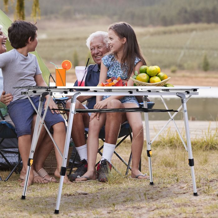 Outsunny - opklapbare tafel - Aluminium - 120x70x73cm - Grijs