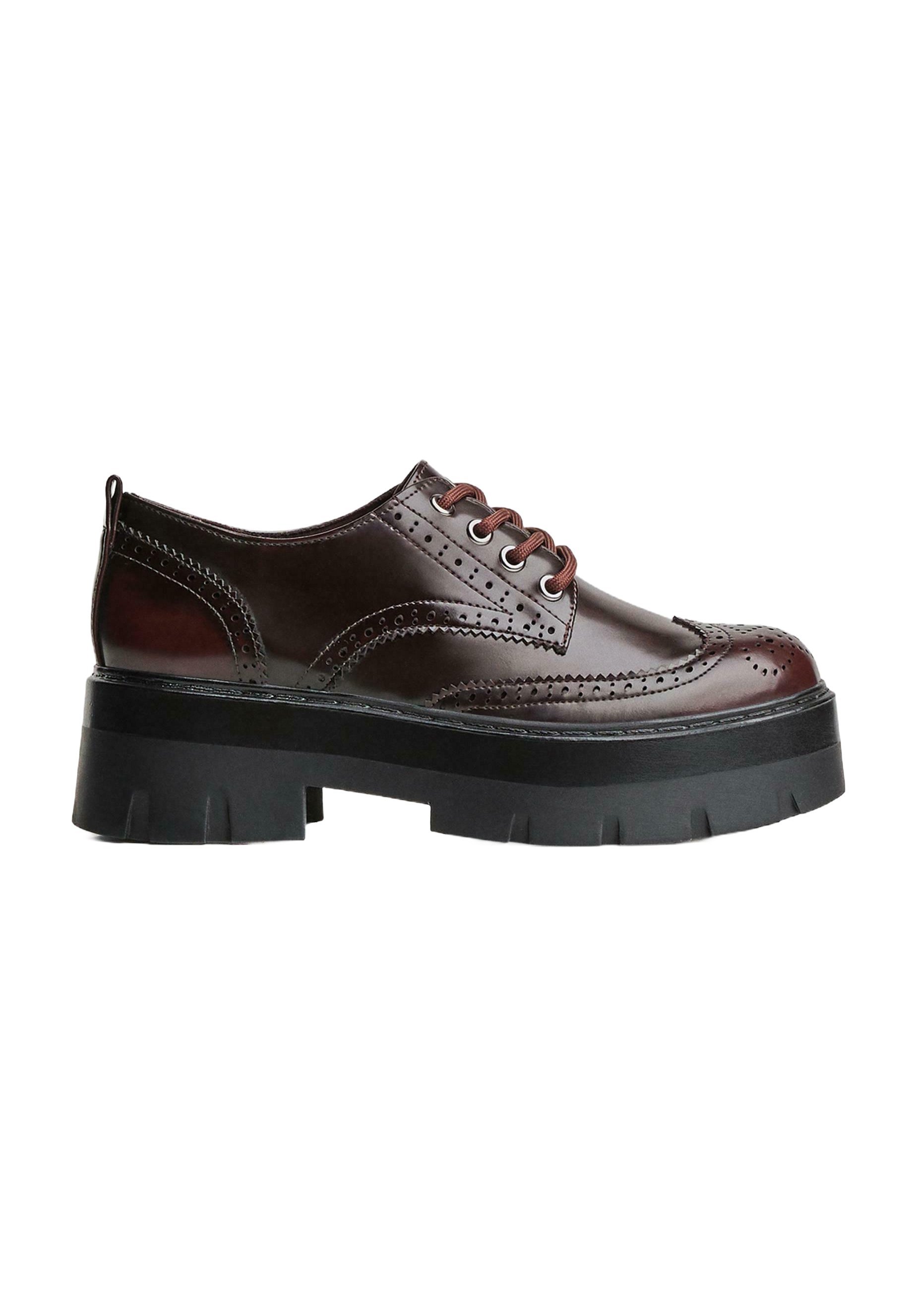 Bershka CHUNKY - DERBY - Veterschoenen - donkerbruin