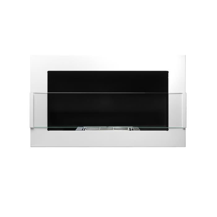 Chimenea de bioetanol - ASTRALIS - 65x40 cm - blanco brillante - acero - estilo moderno