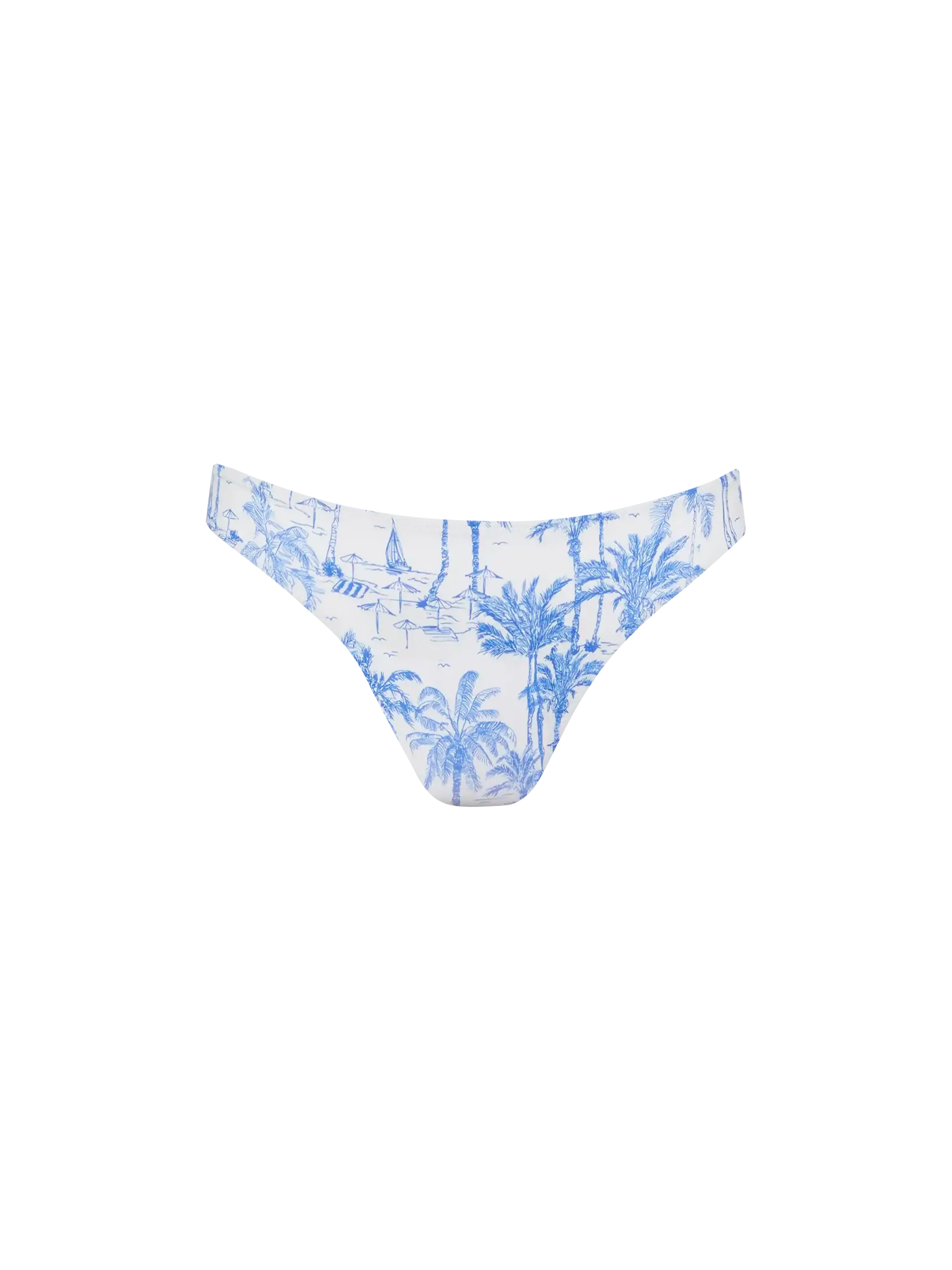 Culotte de bain taille haute Maia à imprimé toile de Jouy