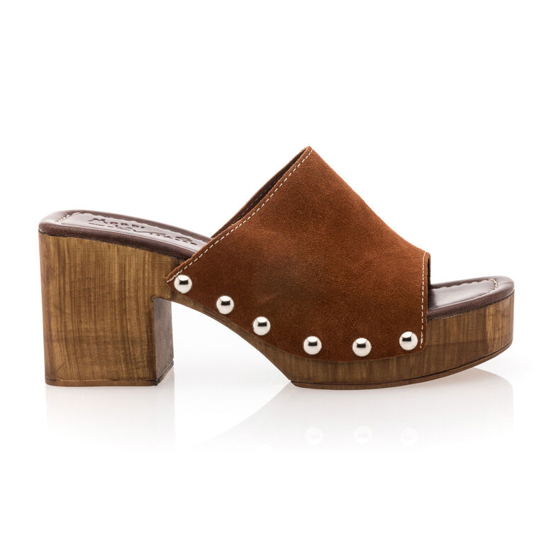 Brune mules/tresko til dame