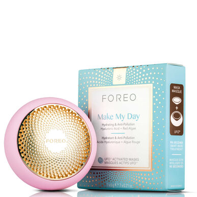 Foreo UFO 2 oppvarmet LED-kraftmaske perlerosa enhetsapplikator ansiktsmasker LED-lys