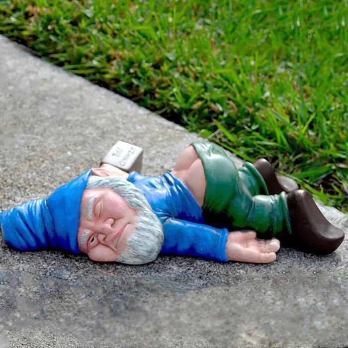 Figurine de Nain de Jardin - GIGICIAL - Ivre - Résine - 15 cm