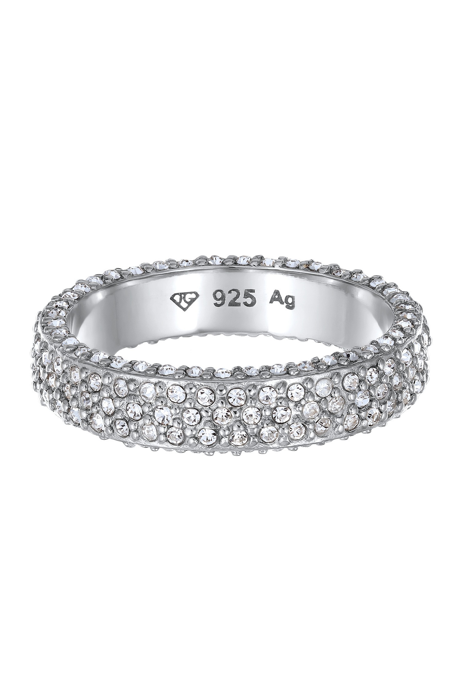 Elli Elli Bague avec Pierres Femmes Memoire Verre Cristaux Xilion Taille Blanc Argent Sterling 925