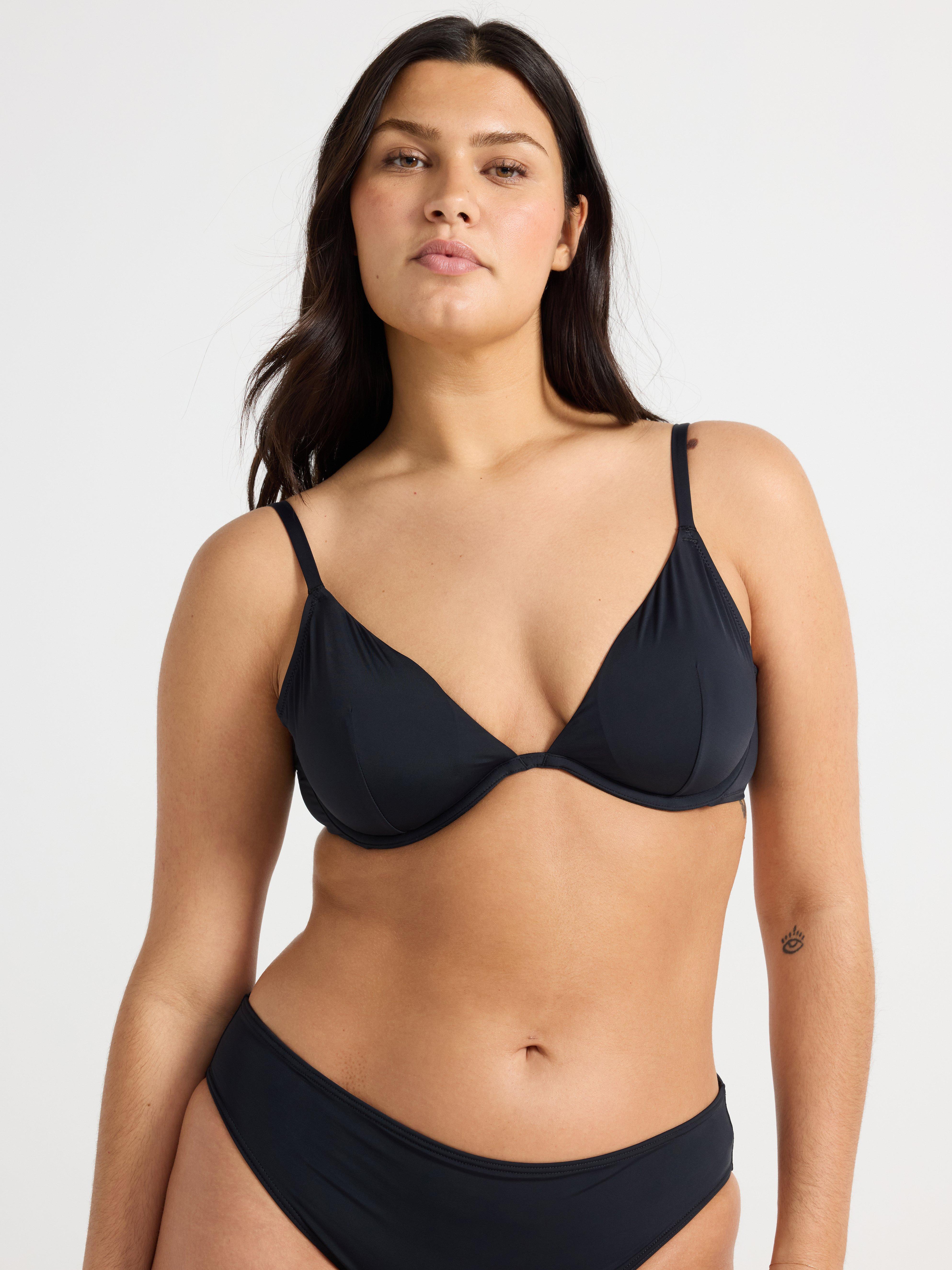 Top de bikini con aros negro