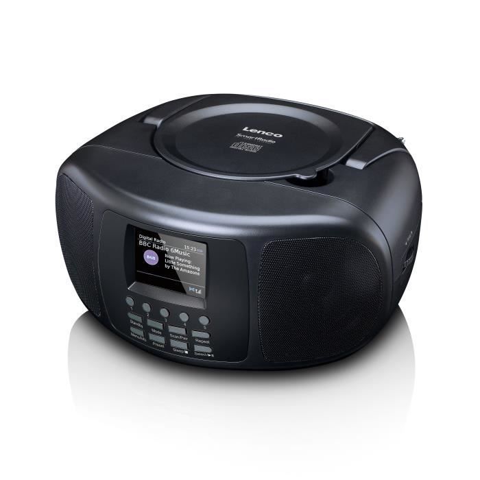 Lenco SCD-6000BK - Radio Internet portatile con DAB+/FM, Bluetooth®, lettore CD e ampio schermo LCD a colori - Nero