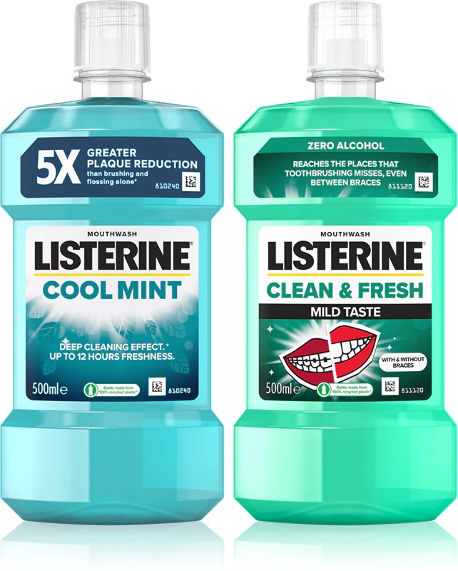 Ustna vodica Listerine Duopack v priročnem pakiranju