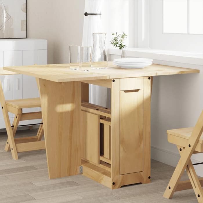 vidaXL Corona Hopfällbart Fjärilsmatbord, Brunt Vaxat Furuträ, Köksbord, Restaurangbord, Matbord