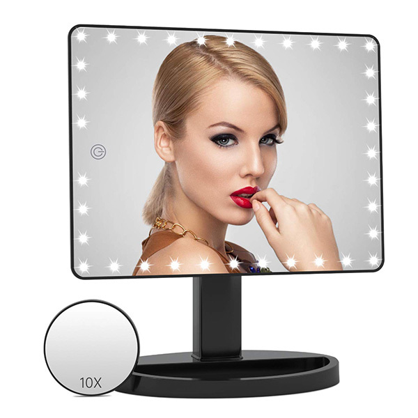 Fascinate LED sminkespeil med lys 36x23cm SM261D_Svart