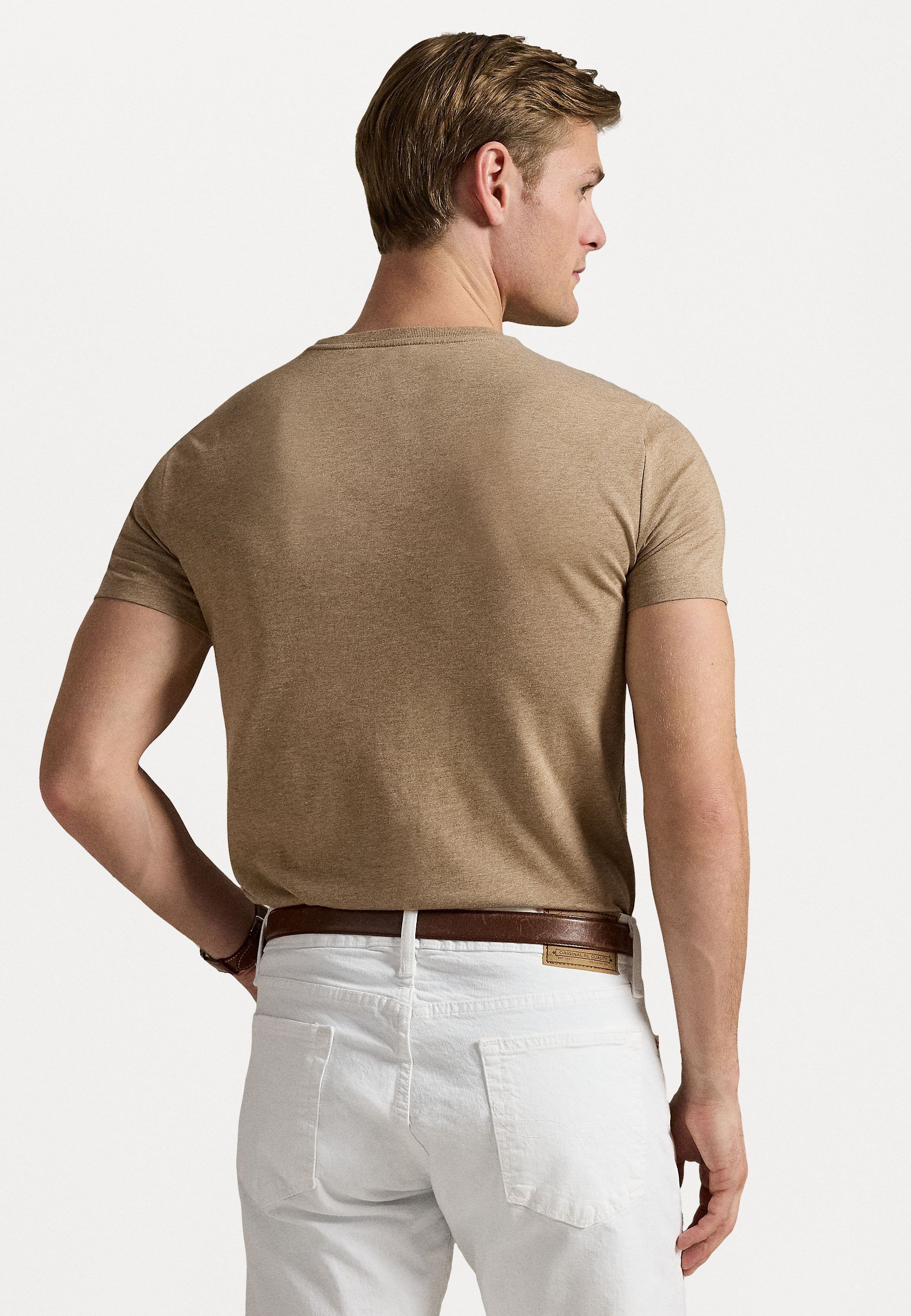 Polo Ralph Lauren CUSTOM SLIM FIT JERSEY CREWNECK T-SHIRT - T-shirt basic - mélange italiano