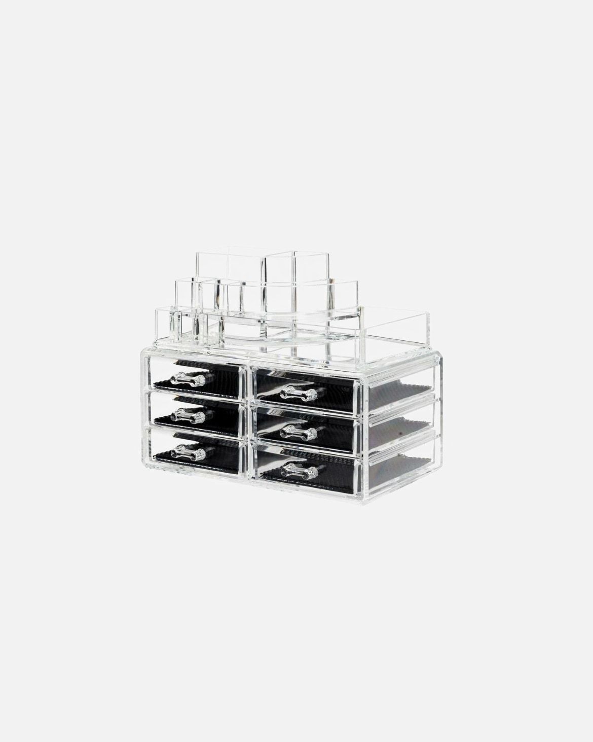 UNIQ Beautycase makiažo organizatorius su 6 stalčiais ir 18 skyrių – permatomas