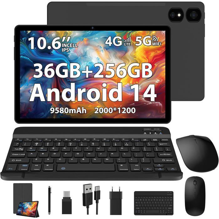 Tablet de 10,6 pulgadas - ETHNICS ORIGINS - TIGERFU - Android 14 - 36 GB de RAM - 256 GB de almacenamiento - 4G LTE