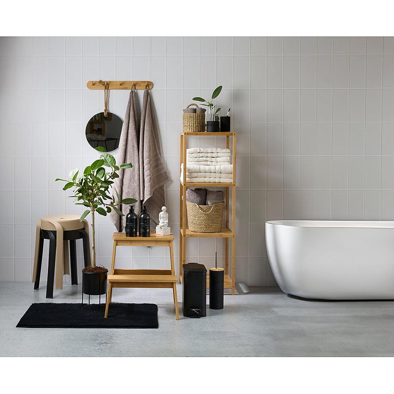 Portasciugamani 36x36x112 cm, 4 ripiani in bambù