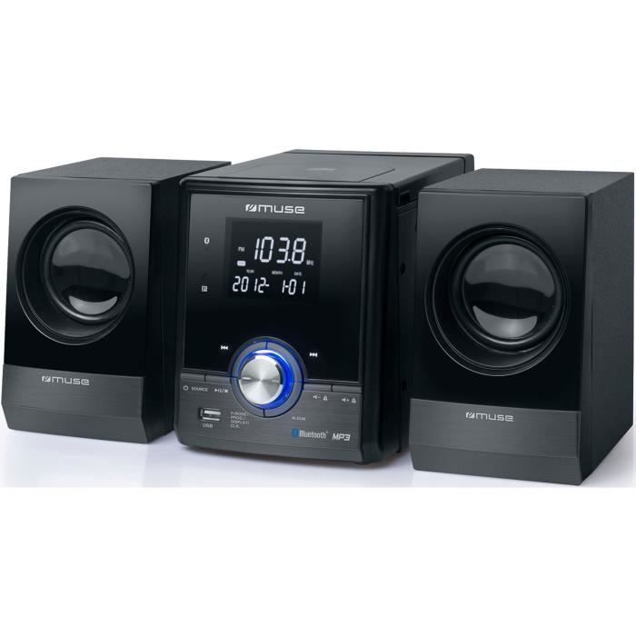 MUSE M38BT Hi-Fi-system med CD/MP3-afspiller, Bluetooth/NFC, FM-radio og USB-port - Sort