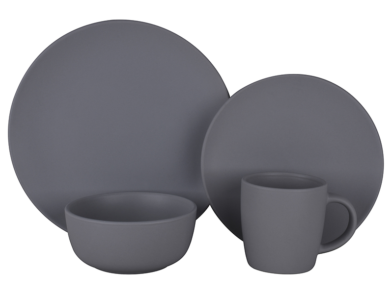 Komplet obiadowy 16 el. porcelit  Color Pop Grey szary