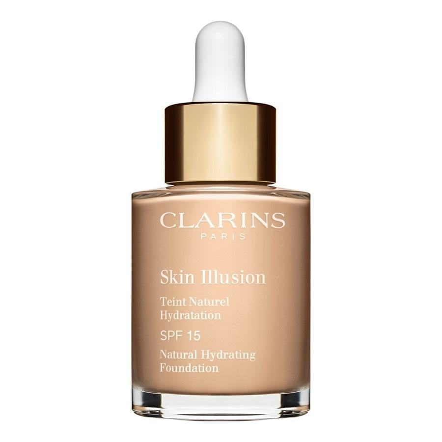 „Clarins Foundation Skin Illusion“ natūralus drėkinamasis makiažo pagrindas SPF 15, 30 ml