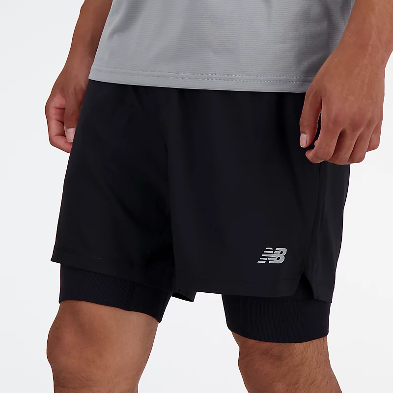 Calções forrados AC para homem de 7 polegadas - PRETO