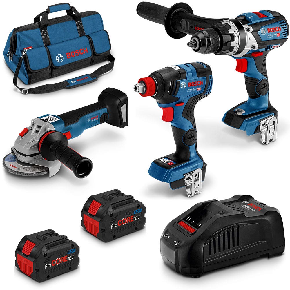 BOSCH ProCORE18V Σετ 3 τεμαχίων χωρίς ψήκτρες 2 x 8,0 Ah 0615990L27